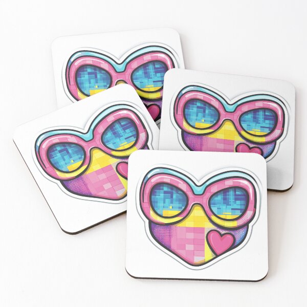 Item preview, A heart-shaped design with sunglasses and a pixelated pattern designed and sold by Creet-Design.