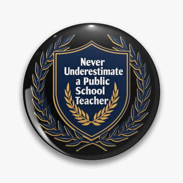 Item preview, "Unbreakable Spirit: Never Underestimate a Public School Teacher" Shield & Laurel Wreath T-Shirt designed and sold by AI-volution.