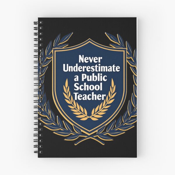 Item preview, "Unbreakable Spirit: Never Underestimate a Public School Teacher" Shield & Laurel Wreath T-Shirt designed and sold by AI-volution.