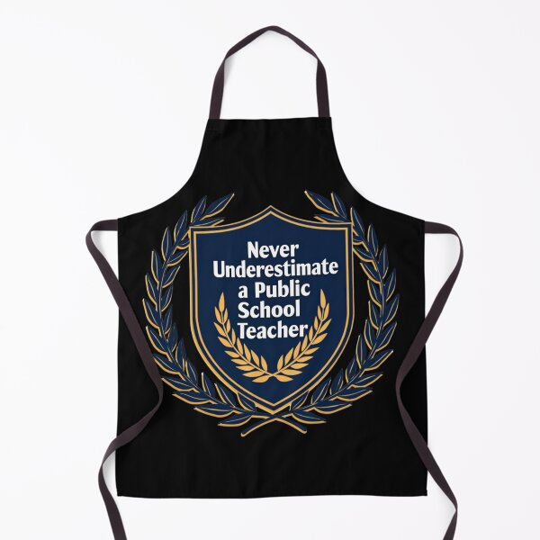 Item preview, "Unbreakable Spirit: Never Underestimate a Public School Teacher" Shield & Laurel Wreath T-Shirt designed and sold by AI-volution.