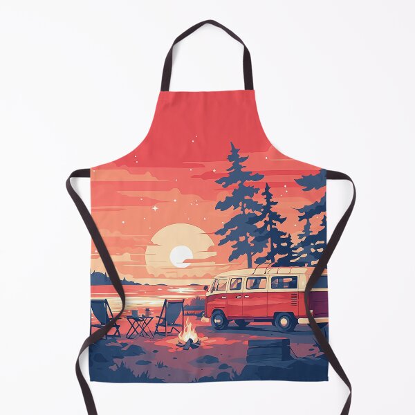 Item preview, Red and White Van Camping at Lake designed and sold by Christian Weiss.