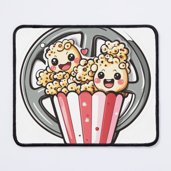 Item preview, cute popcorn characters inside a popcorn container with a film designed and sold by Creet-Design.