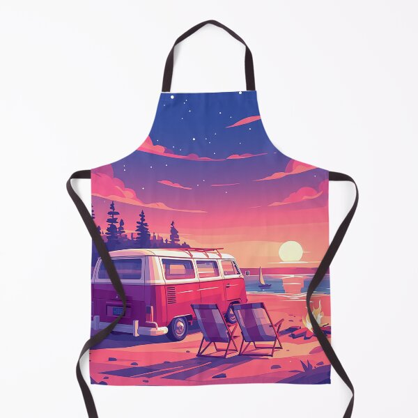 Item preview, Red and White Van Camping at Lake designed and sold by Christian Weiss.