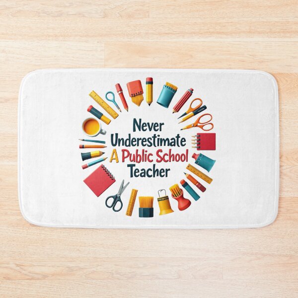 Item preview, "Never Underestimate a Public School Teacher" Inspiring School Supplies Arrangement T-Shirt designed and sold by AI-volution.