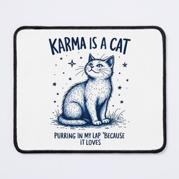 Item preview, Karma is a cat purring in my lap because it loves designed and sold by Mosaic-97.