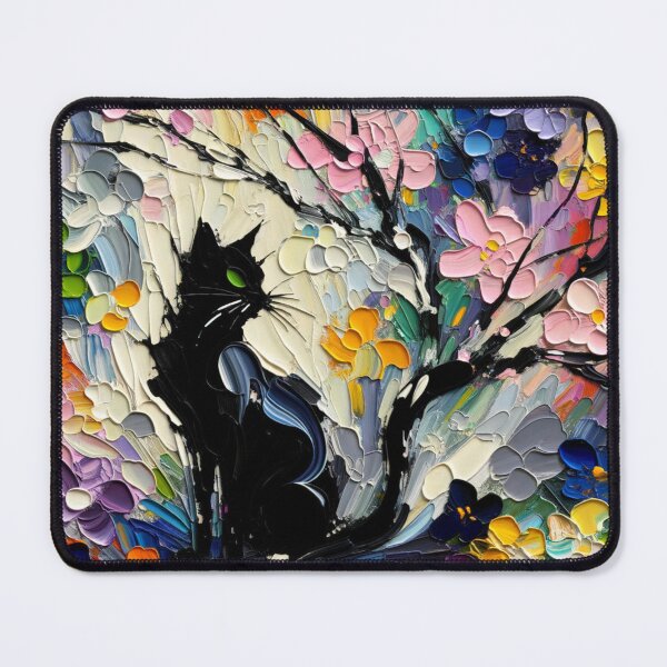 Item preview, Abstract Black Cat with Bold Brushstrokes 4K Painting designed and sold by Keirnyx.