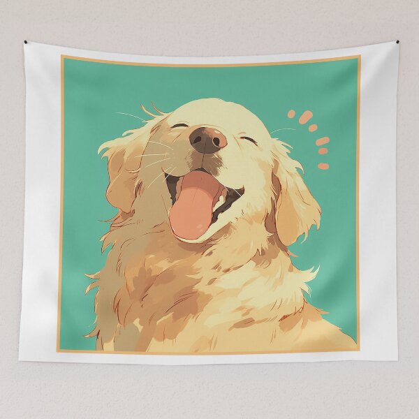 Item preview, Golden Retriever on Green Background designed and sold by Christian Weiss.