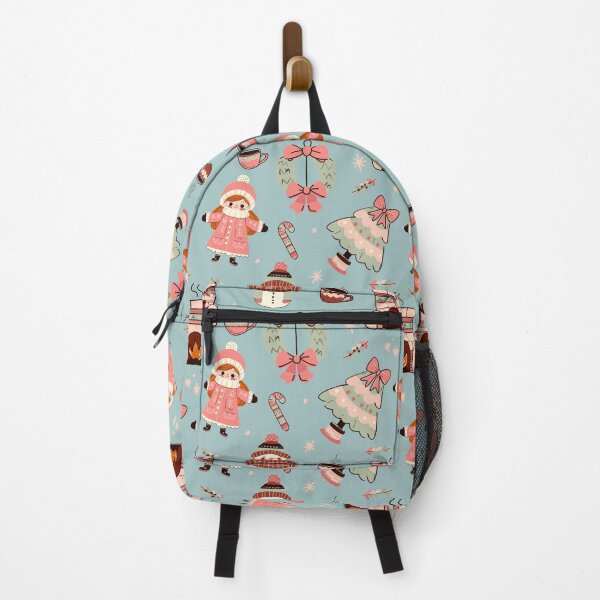 Item preview, Cute retro Christmas pattern (light blue and pink) designed and sold by SnugbugStudios.