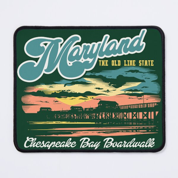 Item preview, Vintage Maryland State Design - Chesapeake Bay Silhouette - The Old Line State Sunset - Retro Boardwalk Design designed and sold by ReFreshU Shop Designs.