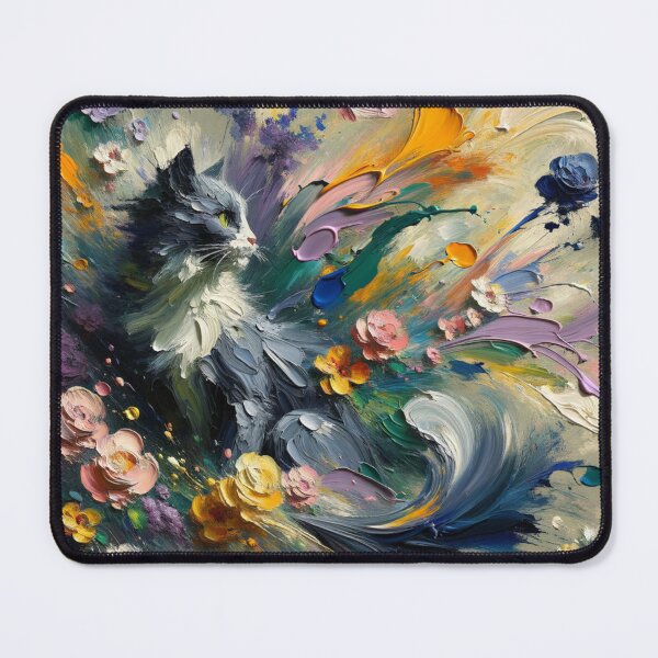 Item preview, Vibrant Cat Portrait in a Colorful Explosion 4K Painting designed and sold by Keirnyx.