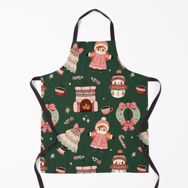 Item preview, Copy of Cute retro Christmas pattern (forest green and pink) designed and sold by SnugbugStudios.
