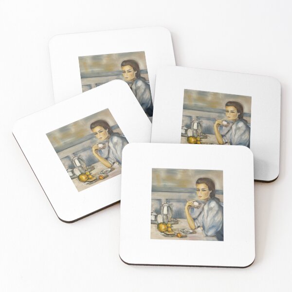 Item preview, oil painting "Girl with a cup of tea" designed and sold by Oksana Khavro.