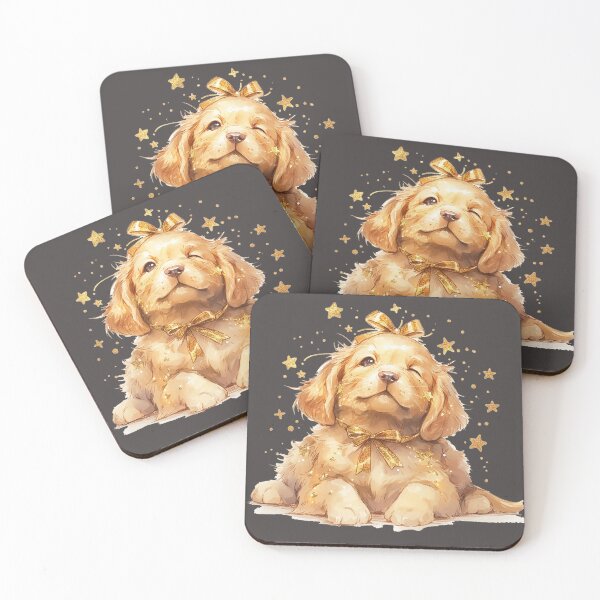 Item preview, Golden Retriever Puppy with Stars and Glitter designed and sold by Christian Weiss.