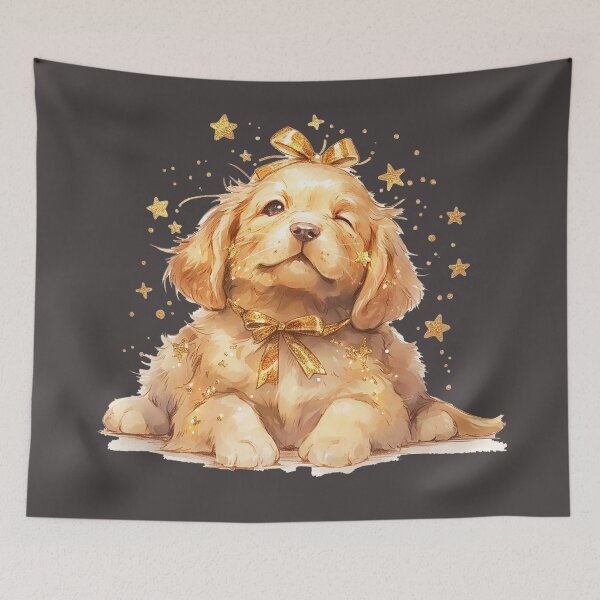 Item preview, Golden Retriever Puppy with Stars and Glitter designed and sold by Christian Weiss.