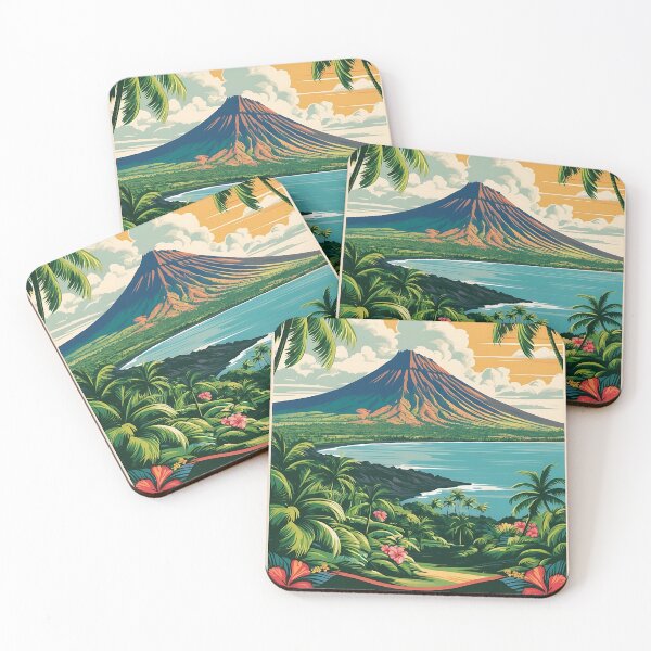 Item preview, Vintage Maui Art Print Highlighting Hawaiian Beauty designed and sold by Ceemko's Vintage Corner.