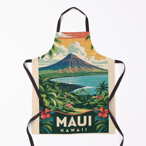 Item preview, Vintage Maui Art Print Highlighting Hawaiian Beauty designed and sold by Ceemko's Vintage Corner.