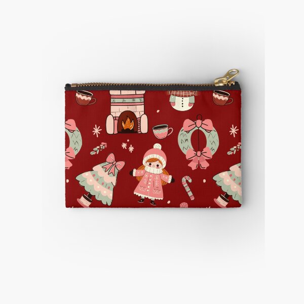 Item preview, Cute retro Christmas mug (red and pink) designed and sold by SnugbugStudios.
