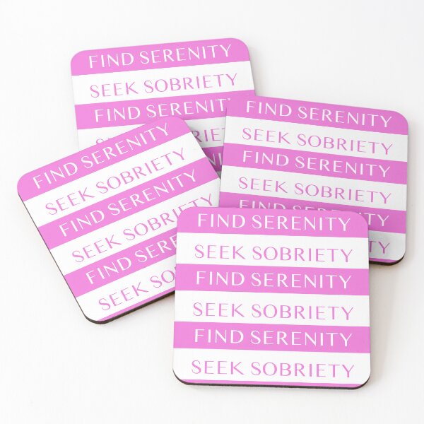 Item preview, Seek Sobriety Find Serenity Pink AA Slogan designed and sold by ApexDesigners.
