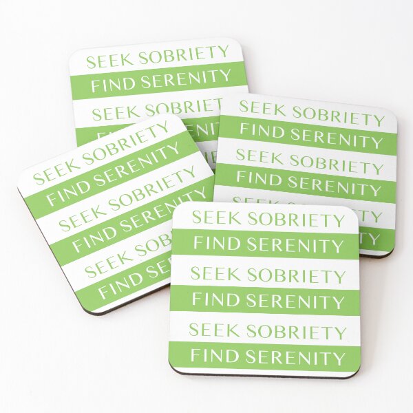 Item preview, Seek Sobriety Find Serenity Green AA Slogan designed and sold by ApexDesigners.