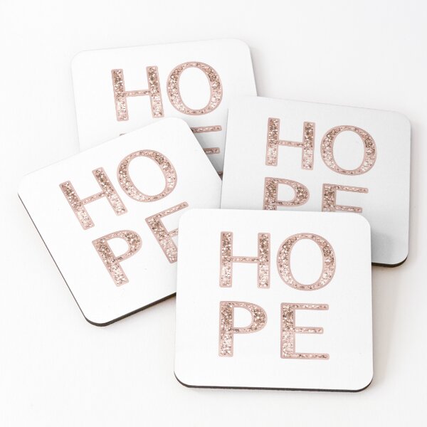 Item preview, Sparkling rose gold glitter HOPE designed and sold by RoseAesthetic.