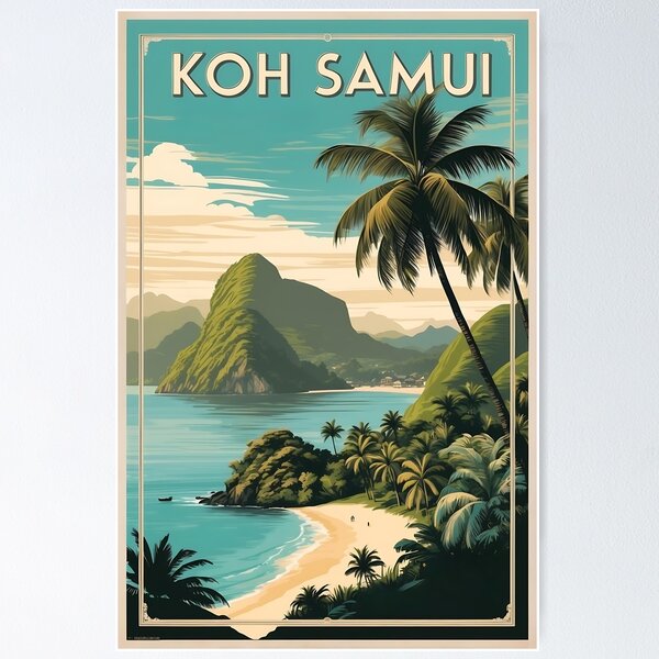 Item preview, Vintage-Inspired Koh Samui Art Print for Tropical Decor designed and sold by Ceemko's Vintage Corner.