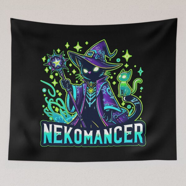 Item preview, Nekomancer Witchy Kawaii Black Cat designed and sold by TomFrontierArt.