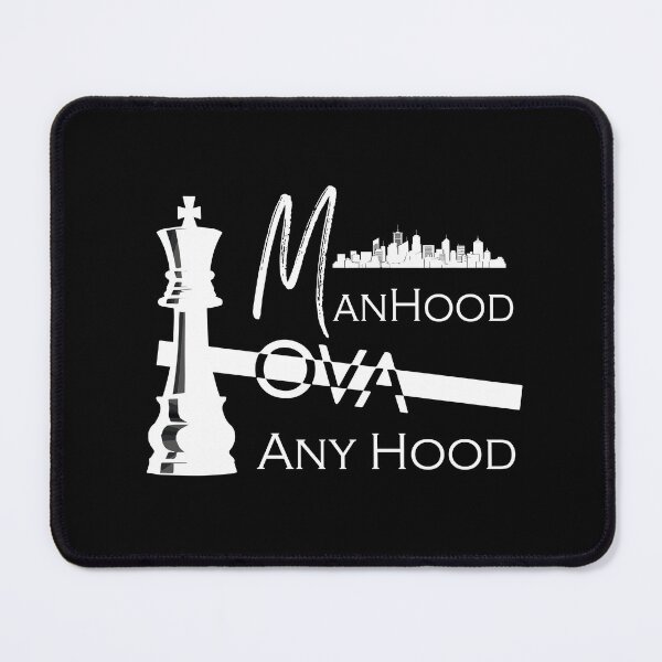 Item preview, "Manhood Ova Any Hood (White Font)" Positive Message Design | Urban Clothing | Men's Empowerment | Personal Growth designed and sold by NovaCrestShop.