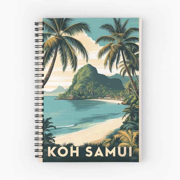 Item preview, Retro Koh Samui Illustration Capturing Thai Island Beauty designed and sold by Ceemko's Vintage Corner.