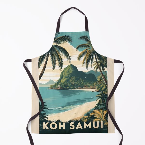 Item preview, Retro Koh Samui Illustration Capturing Thai Island Beauty designed and sold by Ceemko's Vintage Corner.