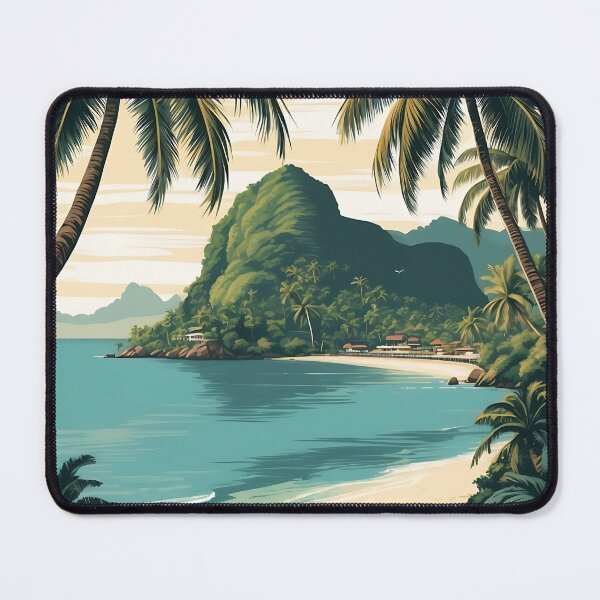 Item preview, Retro Koh Samui Illustration Capturing Thai Island Beauty designed and sold by Ceemko's Vintage Corner.
