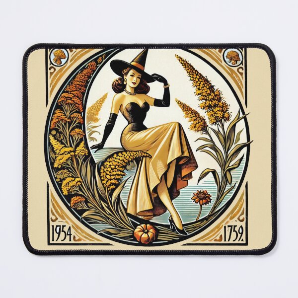 Item preview, Autumn Witch Pinup designed and sold by FrictionMaxxing.