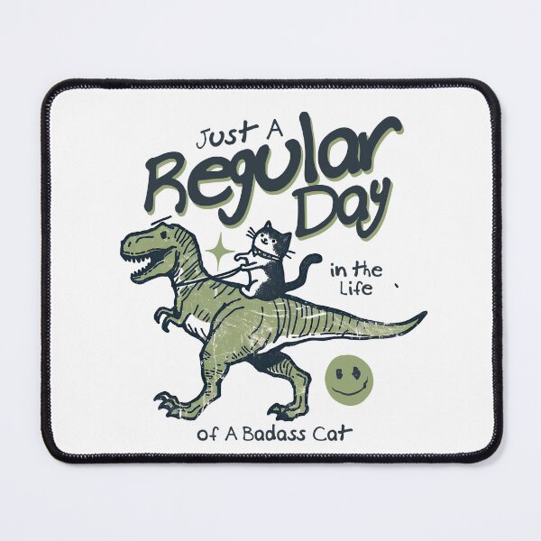 Item preview, fuuny cat rideing dinosaur designed and sold by ShawishArt.