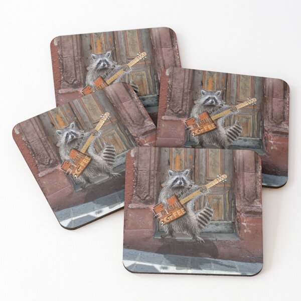 Item preview, Rikki Raccoon Vintage Coffee Box Guitar Player designed and sold by oz10.