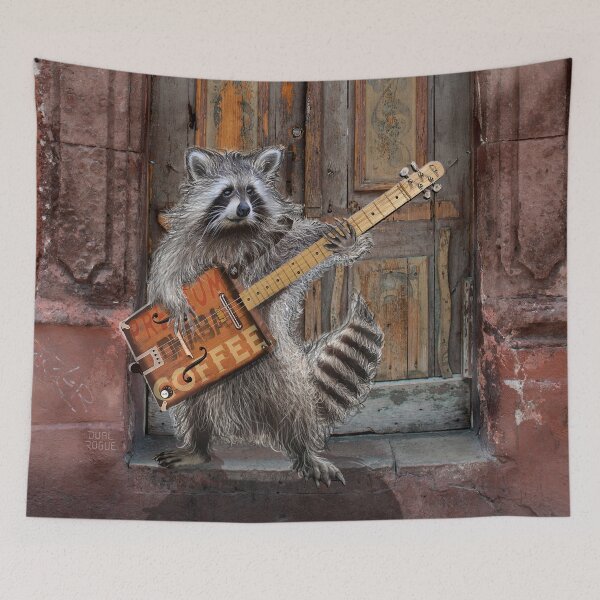 Item preview, Rikki Raccoon Vintage Coffee Box Guitar Player designed and sold by oz10.