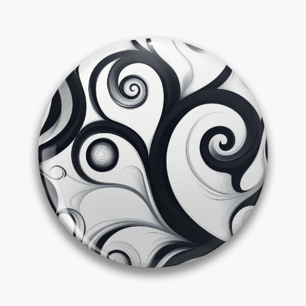 Artikelvorschau, Abstraktes schwarz-weißes Spiralwellen-Design. entworfen und verkauft von HEMRO.