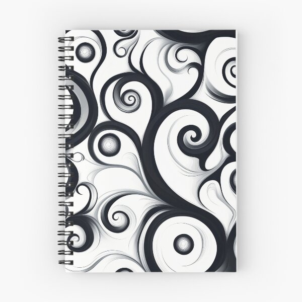 Item preview, Abstract black and white spiral waves Design. designed and sold by HEMRO.
