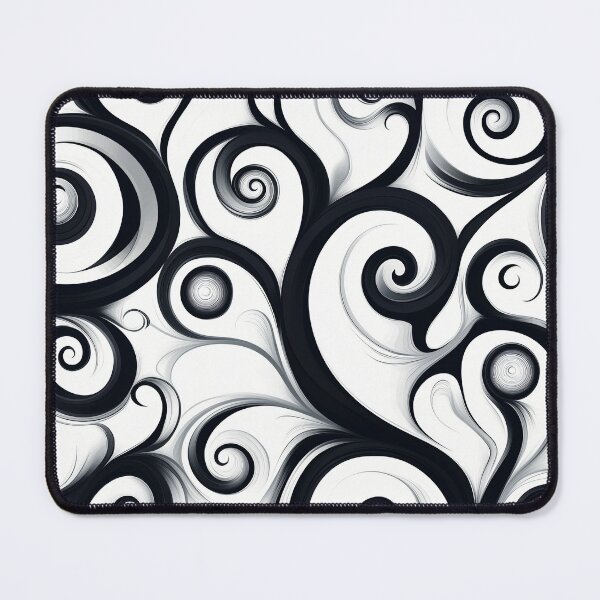 Item preview, Abstract black and white spiral waves Design. designed and sold by HEMRO.