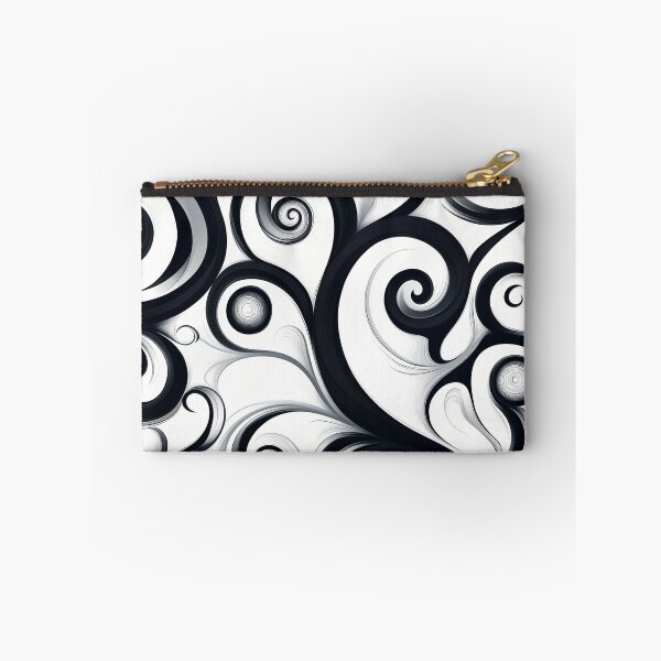 Item preview, Abstract black and white spiral waves Design. designed and sold by HEMRO.