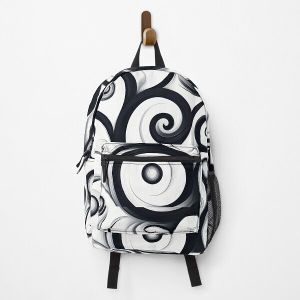 Item preview, Abstract black and white spiral waves Design. designed and sold by HEMRO.