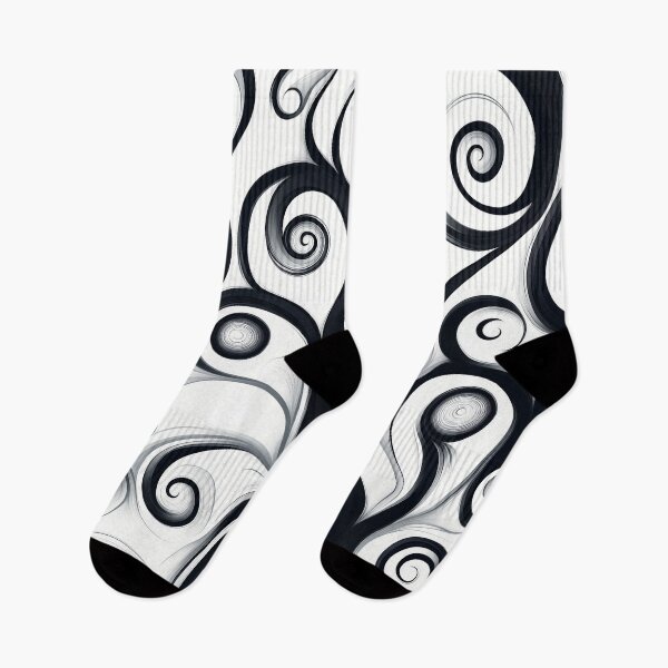Item preview, Abstract black and white spiral waves Design. designed and sold by HEMRO.