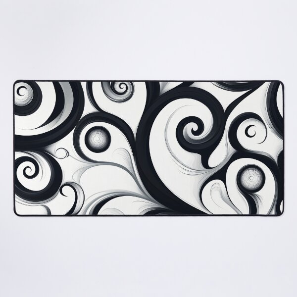 Item preview, Abstract black and white spiral waves Design. designed and sold by HEMRO.