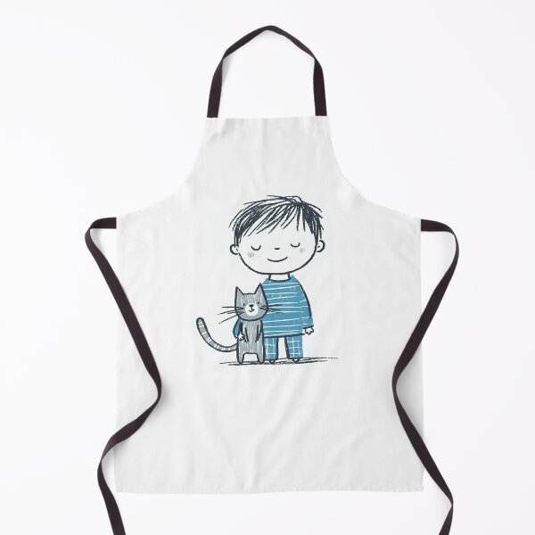 Item preview, Sweet drawing of a boy and his cat designed and sold by YukiKenji.