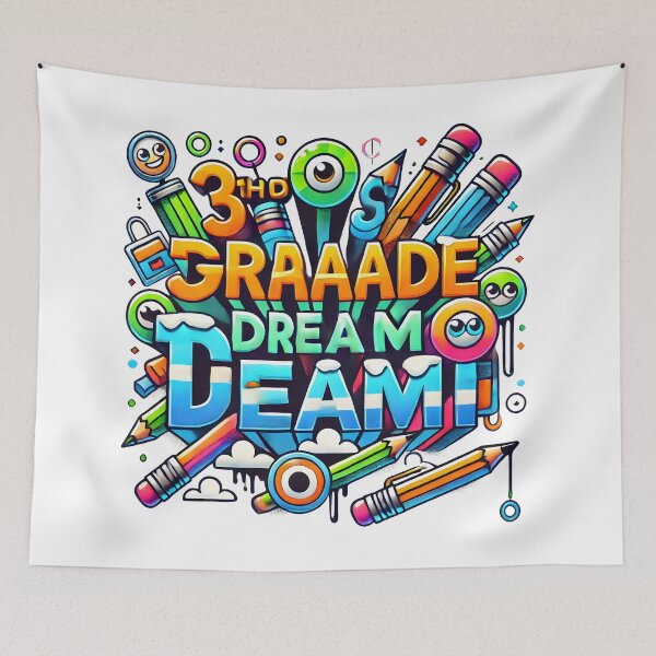 Item preview, Playful Third Grade Dream Team Colorful Back-to-School designed and sold by DrawHandArt.