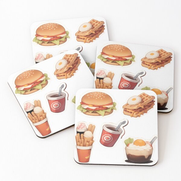 Item preview, Stickers for the one who loves food like burger, waffles and icecreams designed and sold by Proartyst 's.