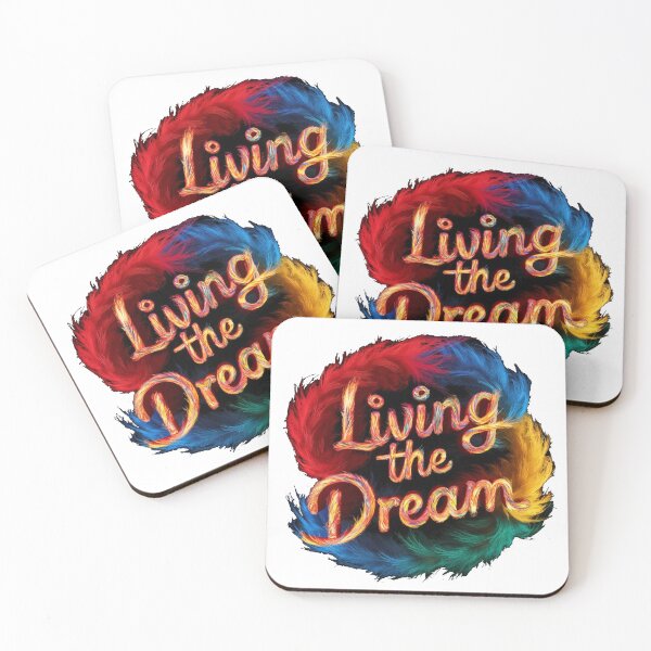 Item preview, Living The Dream - Colorful Feather Design - White designed and sold by JLEmporium.
