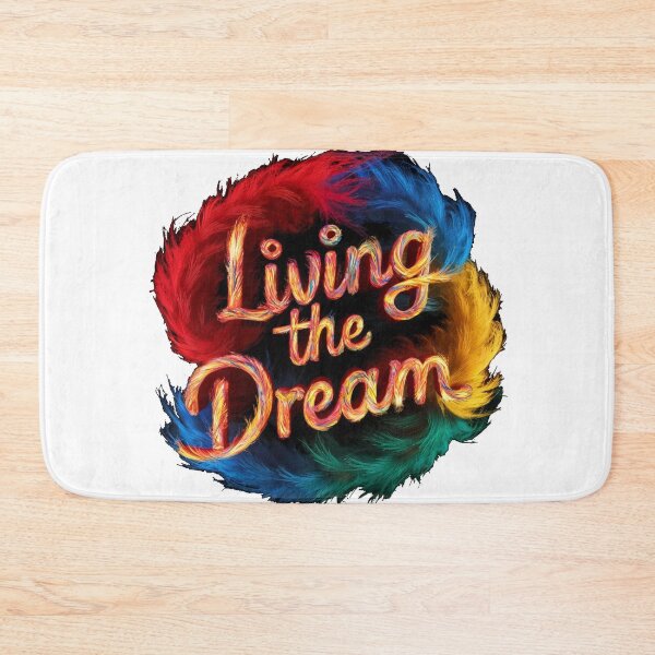 Item preview, Living The Dream - Colorful Feather Design - White designed and sold by JLEmporium.