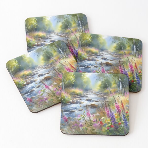 Item preview, Flowers Waterscape Creek Summer Nature designed and sold by SeaStarAlex.