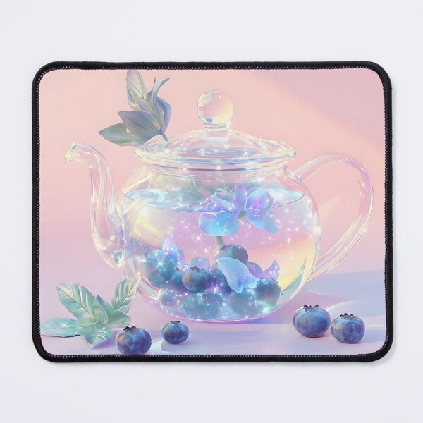 Item preview, Glass Teapot with Blueberry Floral Tea designed and sold by DreamyArtDesign.