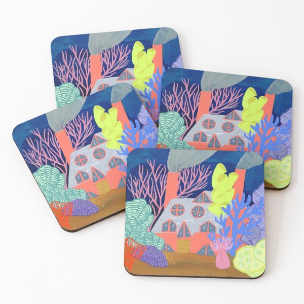 Item preview, Coral Cottage Shell House - Underwater Dreamscape Art by Jemma Jamie Skidmore designed and sold by Jemma Jamie Skidmore.