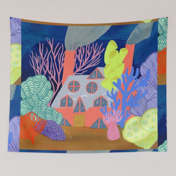Item preview, Coral Cottage Shell House - Underwater Dreamscape Art by Jemma Jamie Skidmore designed and sold by Jemma Jamie Skidmore.
